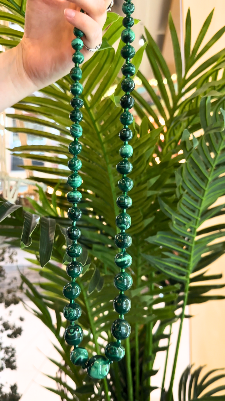 Beaded Malachite Necklace