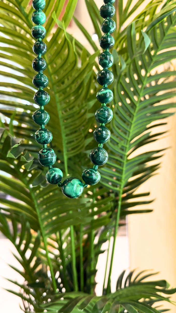 Beaded Malachite Necklace