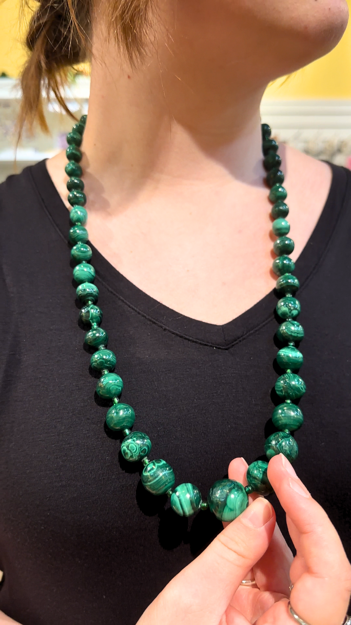 Beaded Malachite Necklace