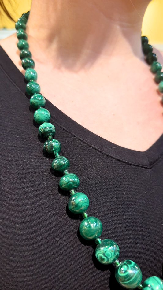 Beaded Malachite Necklace