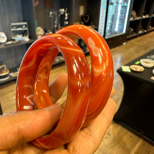 Solid Red Chalcedony/Carnelian store Bangle