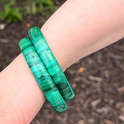 Vintage solid malachite bangle